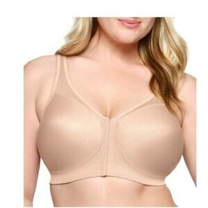 Glamorise Bra 46G MagicLift Front Closure Posture Back Wirefree 1265 NEW 46 g